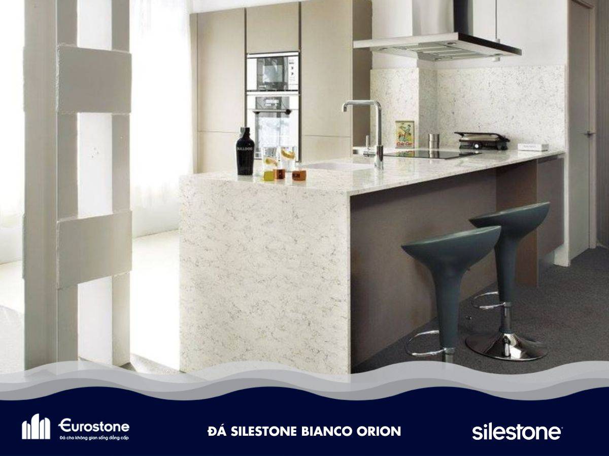 đá silestone bianco orion ốp bếp