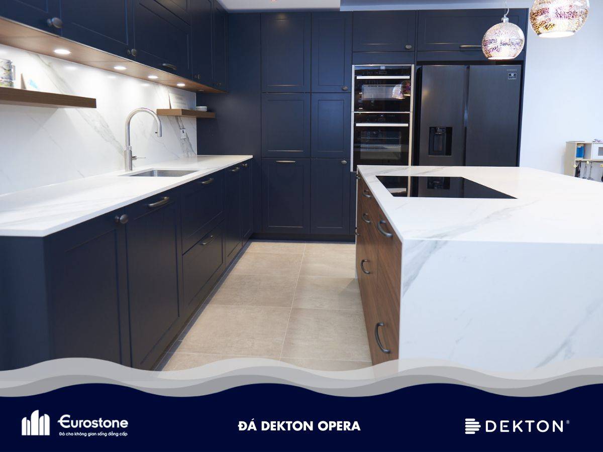 Đá Dekton Opera ốp bàn đảo bếp