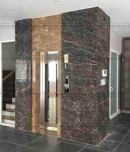 đá Brown Estella ốp Thang máy