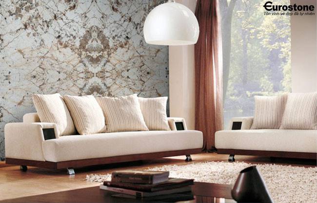 giá đá ốp tường phòng khách