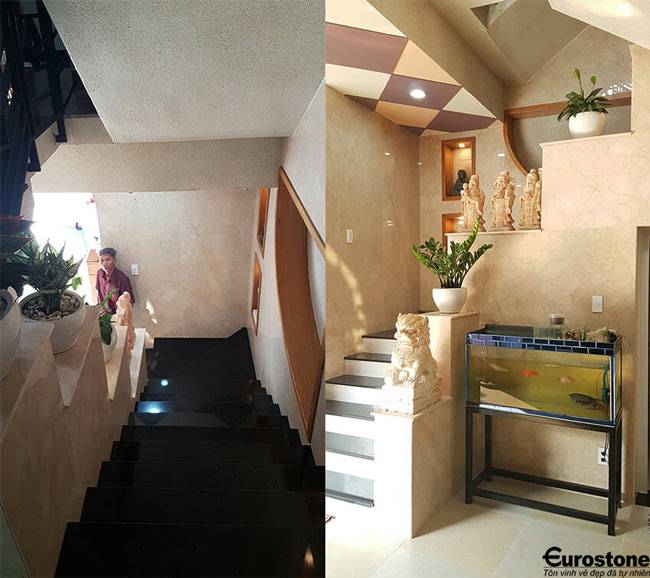 Đá ốp cầu thang Kim Sa Trung
