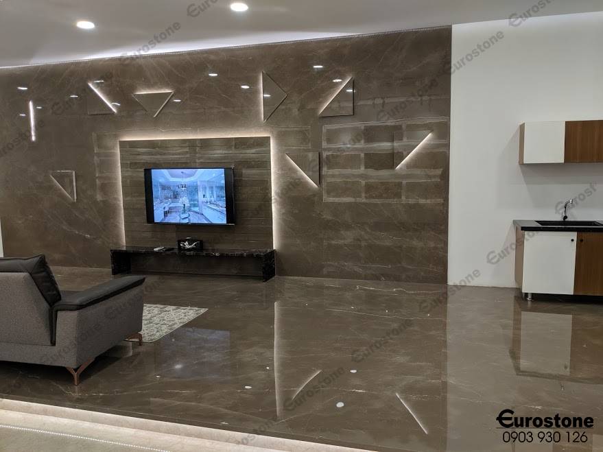 đá ốp vách tivi Bronze Armani