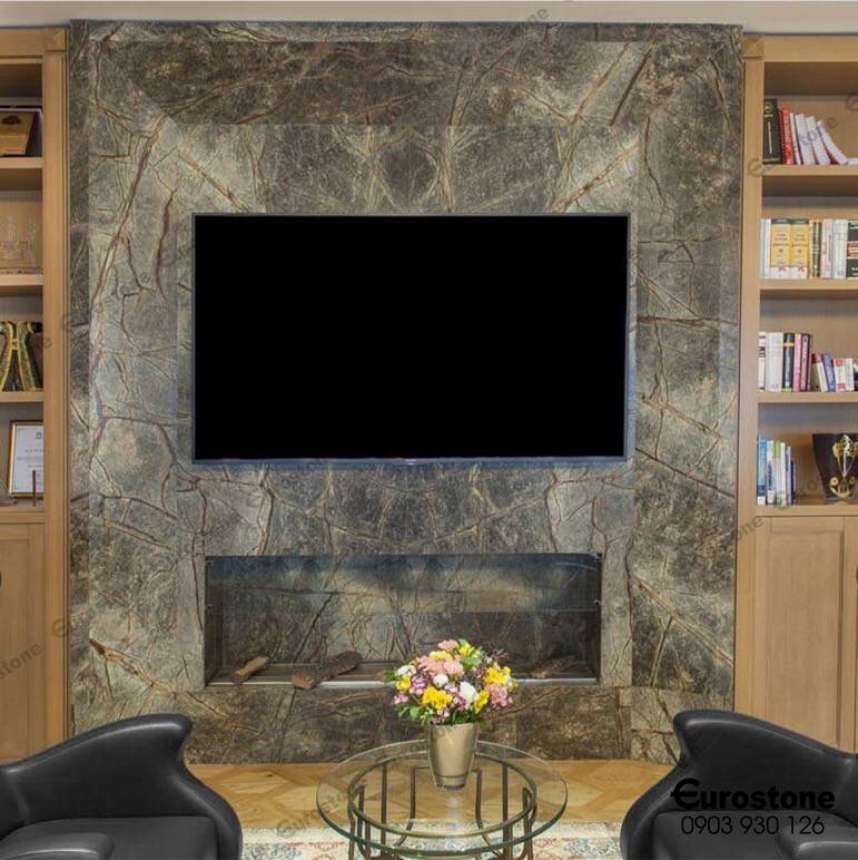 đá ốp vách tivi Rainforest Green