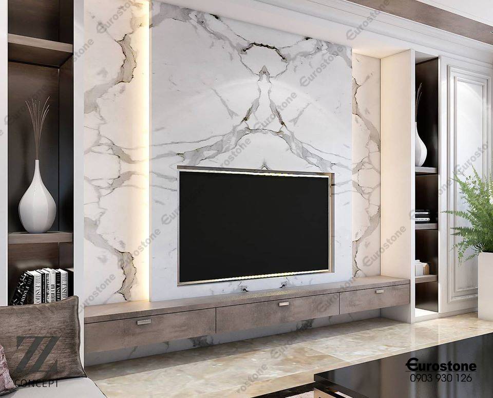 đá ốp vách tivi Callacata