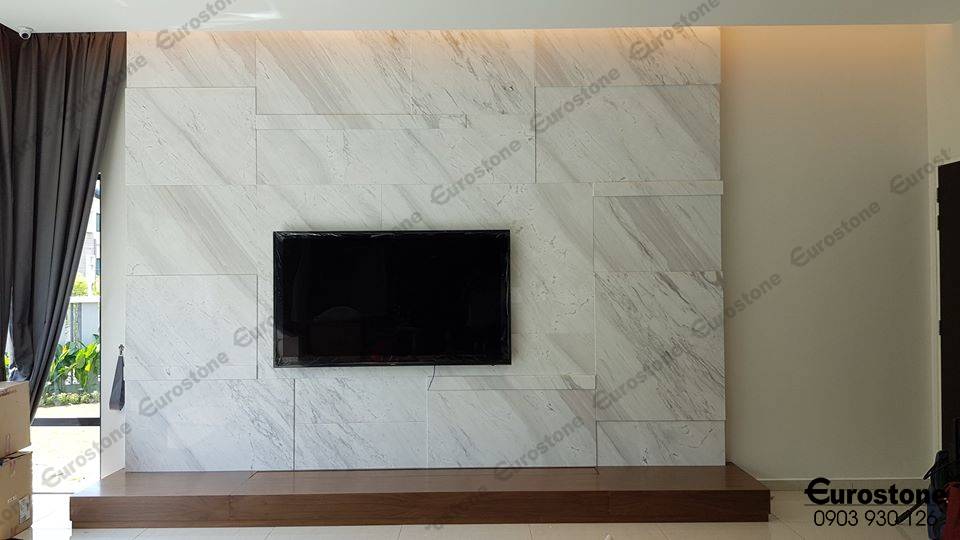 đá ốp vách tivi Volakas