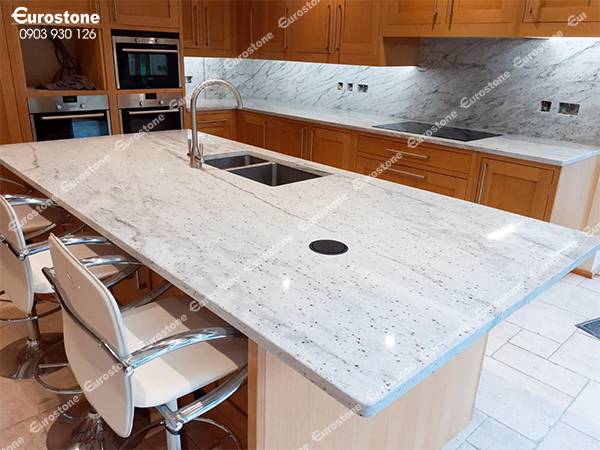 đá làm mặt bếp River White