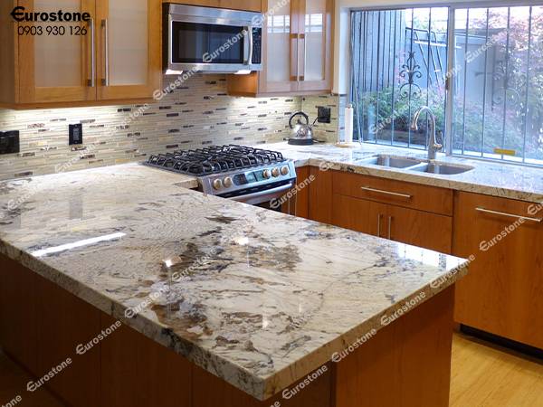 đá mặt bếp Alpine White