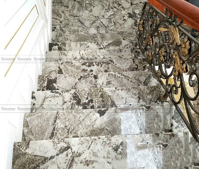 Cấu thang ốp đá Azul White