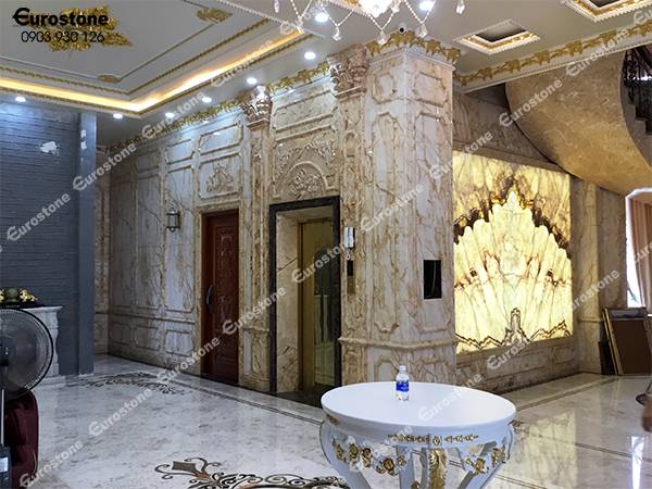 cột đá hoa cương Marble Skygold