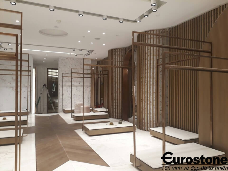 Đá Marble Trắng Vân Mây(Volakas)