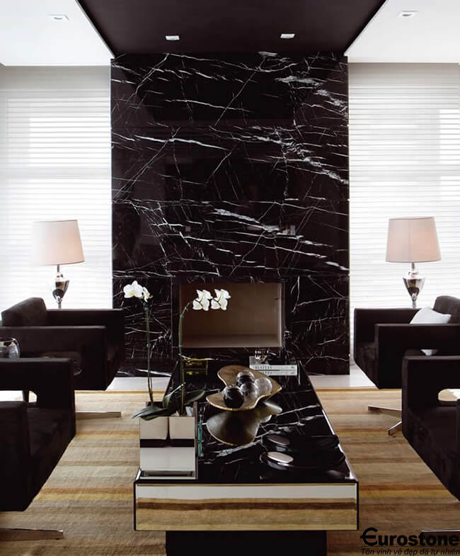 Đá Marble Negro Marquina ốp tường
