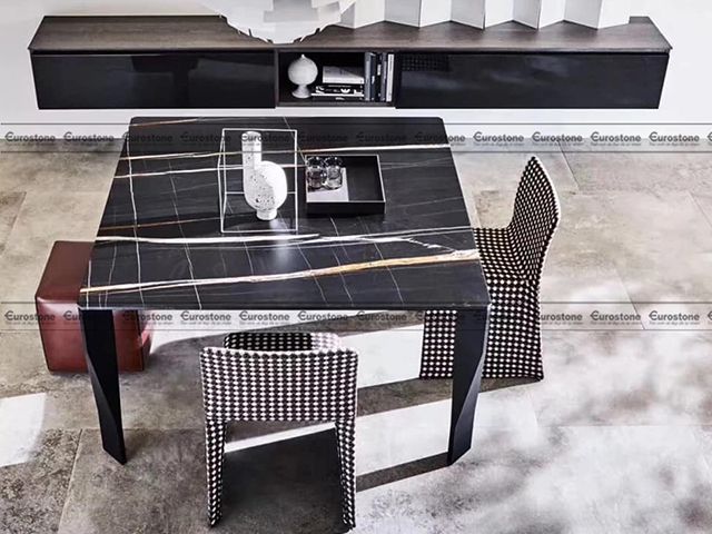 Đá Marble Laurent Black And Gold