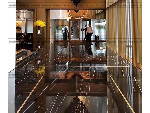 Đá Marble Laurent Black And Gold