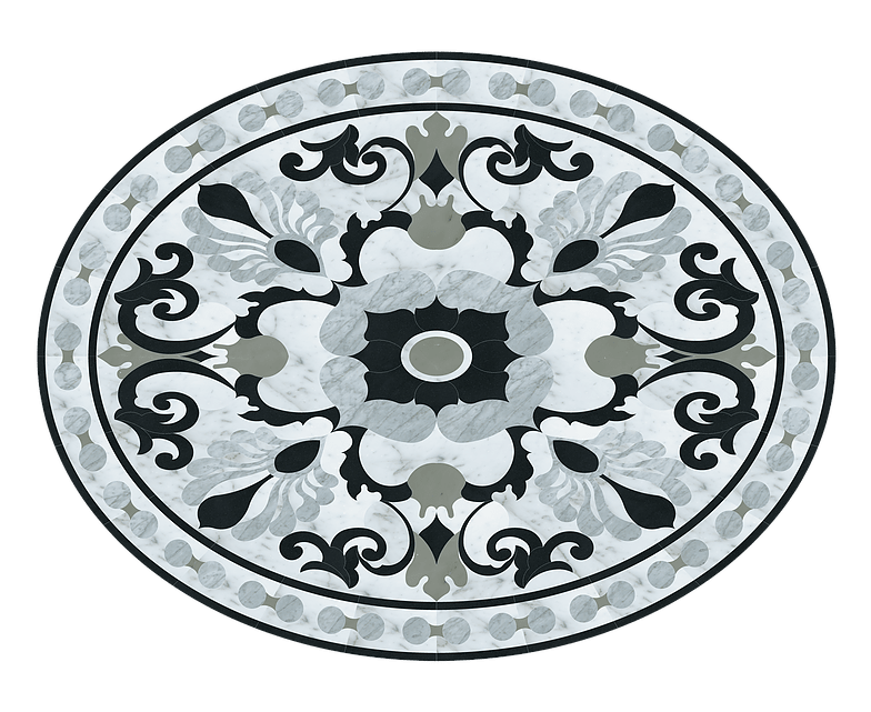 Đá hoa văn oval 016