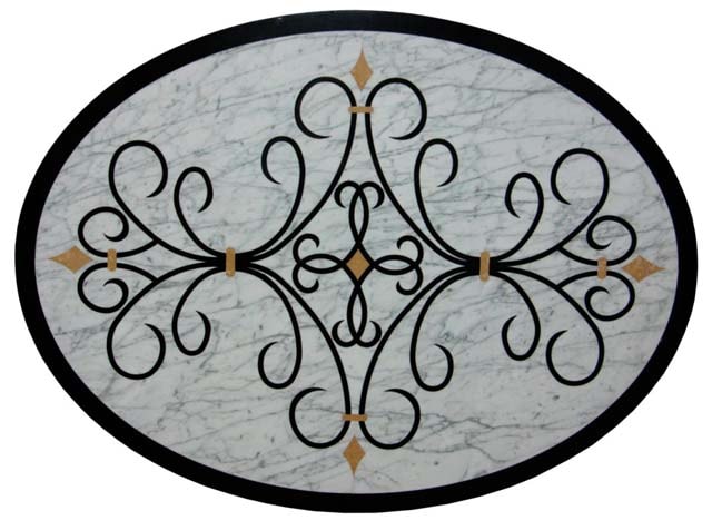 Đá hoa văn oval 014