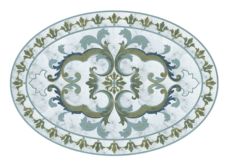 Đá hoa văn oval 013