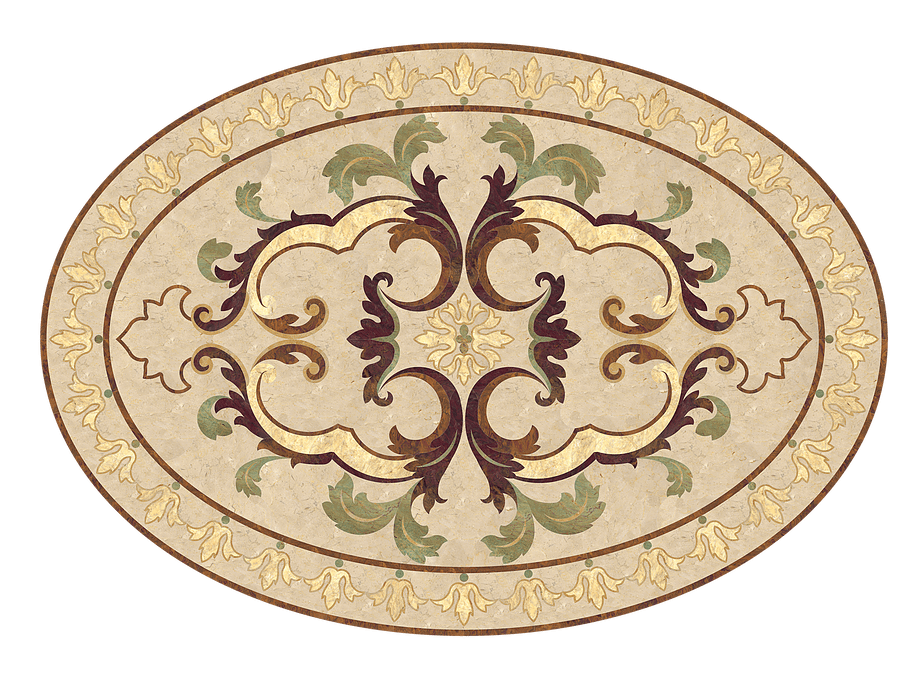 Đá hoa văn oval 015