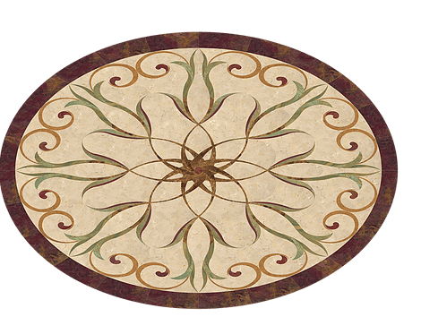 Đá hoa văn oval 047