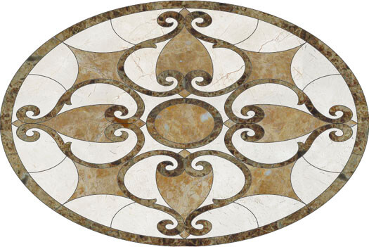 Đá hoa văn oval 048