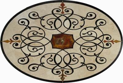 Đá hoa văn oval 017