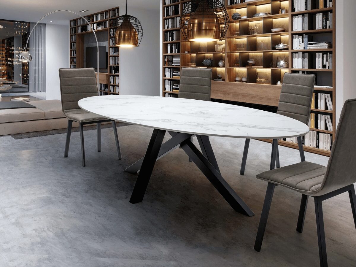 Mẫu bàn ăn oval đẹp