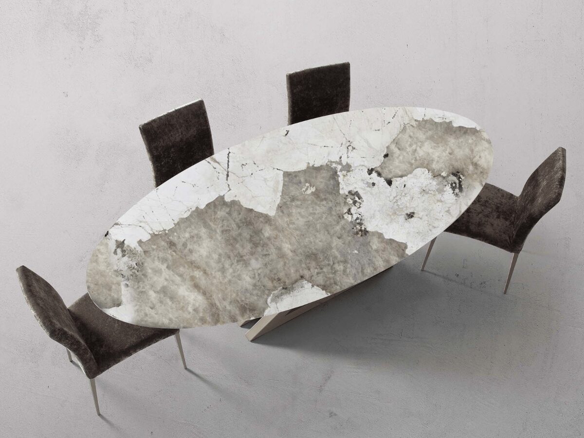 Mẫu bàn ăn oval sang trọng