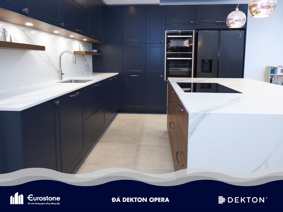 Đá Dekton Opera ốp bàn đảo bếp