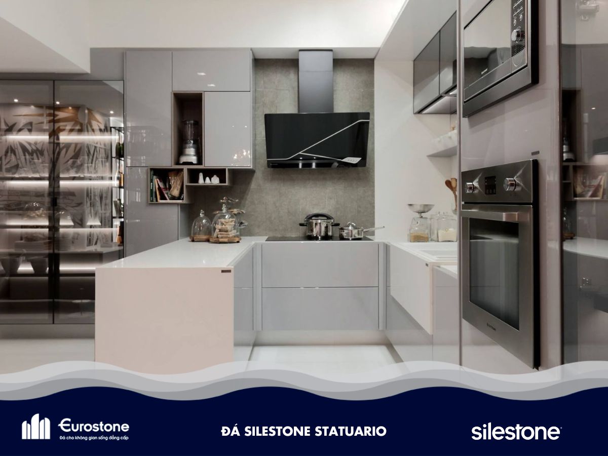 Đá Silestone Statuario làm bàn bếp