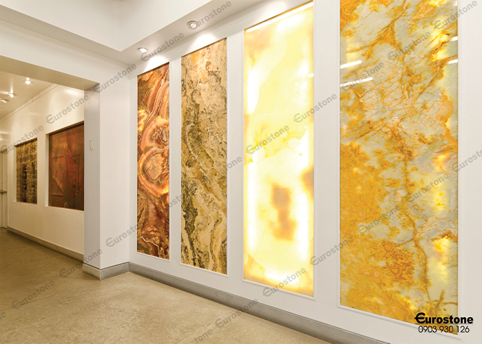 Đá marble ốp tường phòng khách