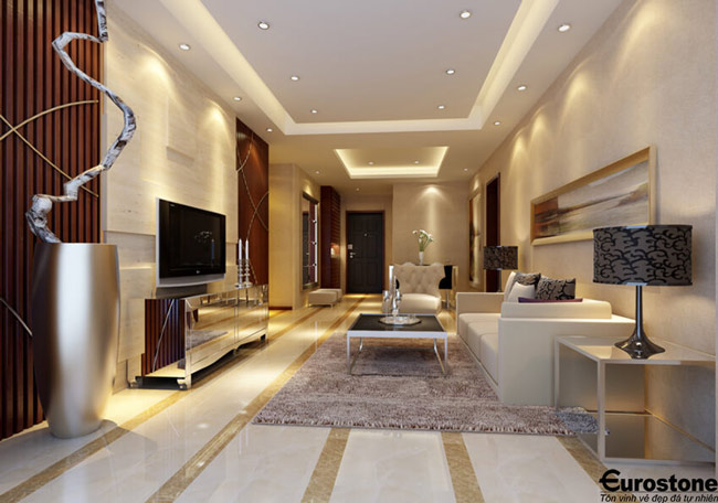 Đá ốp tường phòng khách