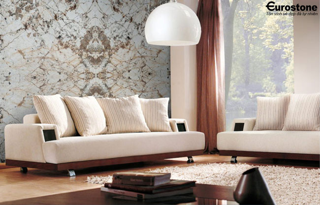 Đá ốp tường trang trí phòng khách