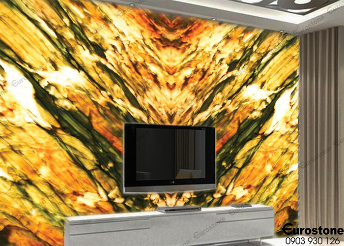 Mẫu đá cao cấp trang trí tường tivi