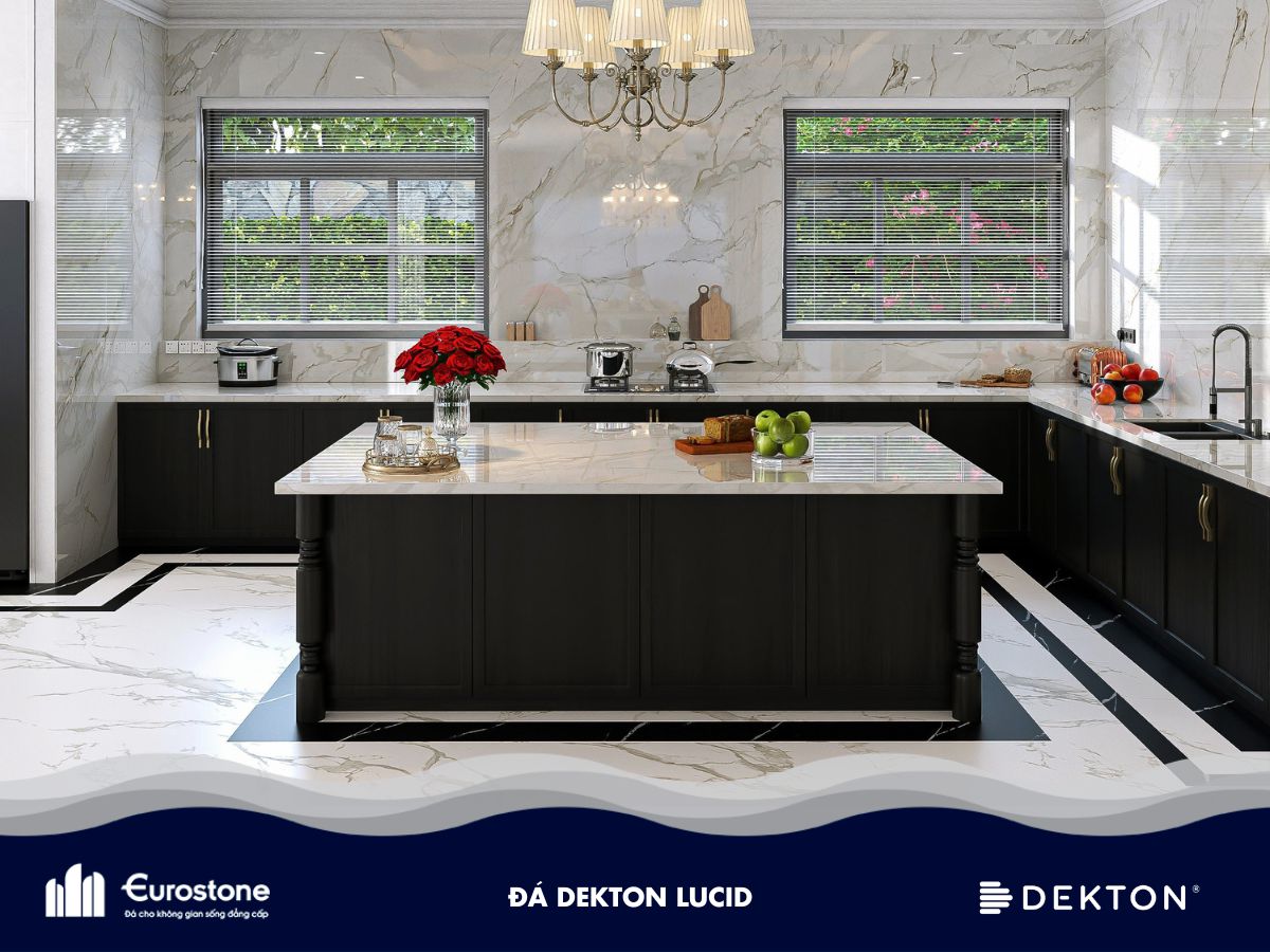 bàn đá bếp dekton lucid