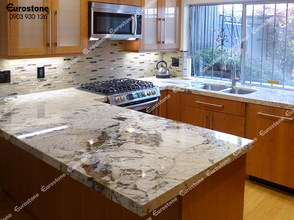 đá mặt bếp Alpine White