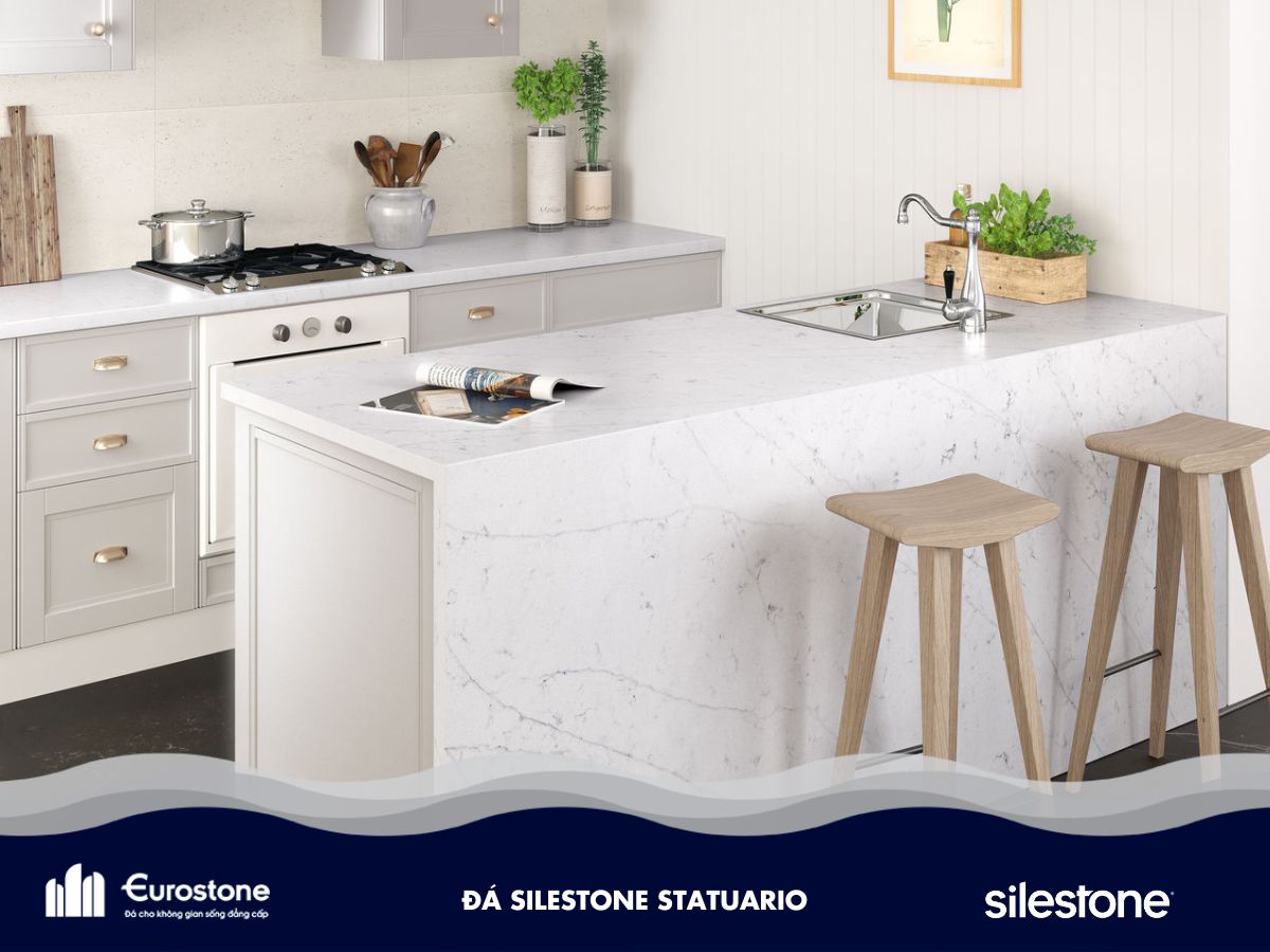 đá mặt bếp silestone statuario