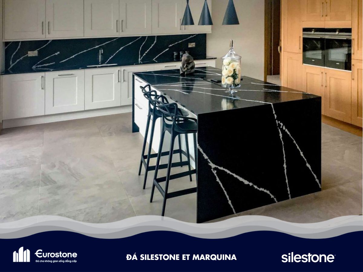 đá silestone et marquina ốp bàn bếp