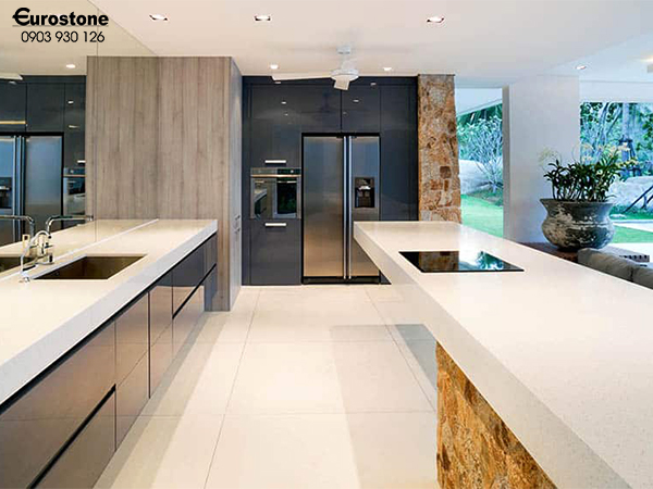 mặt đá tủ bếp solid surface